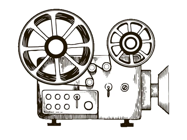 Vintage film projector illustration